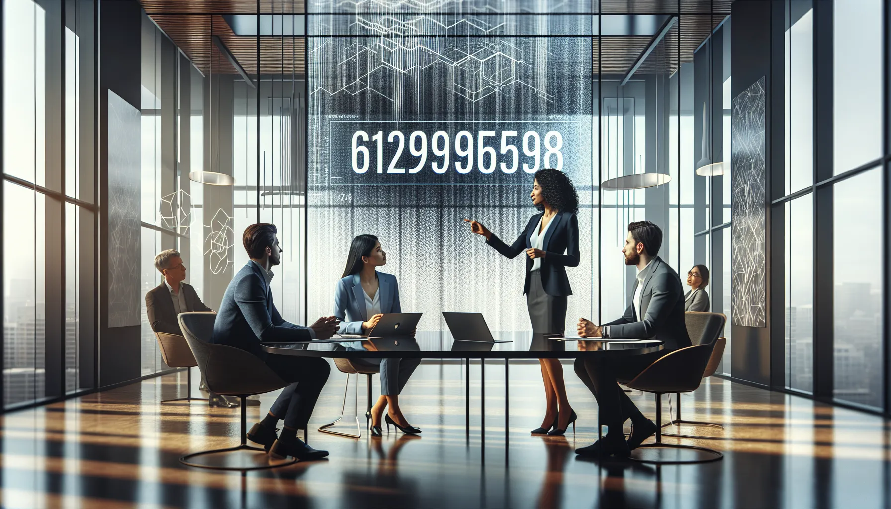 diverse team discussing data significance in a modern office.