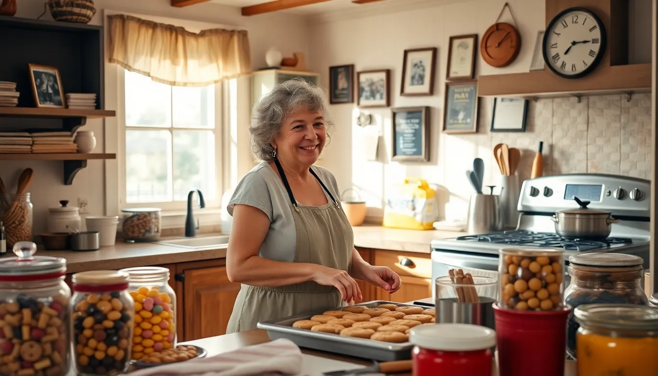 founder baking cookies in a warm, inviting kitchen.