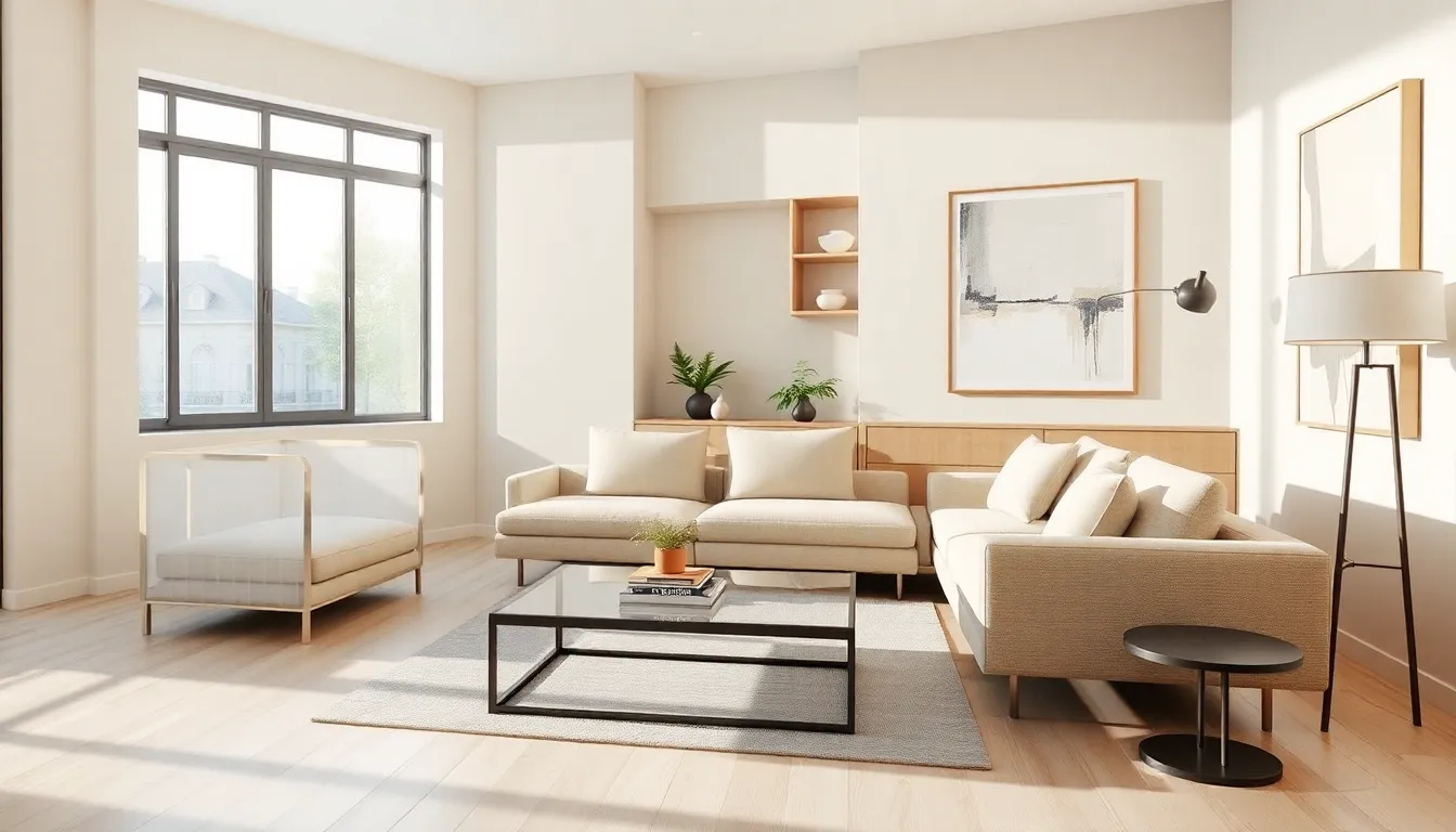a modern living room showcasing effective interior design principles.
