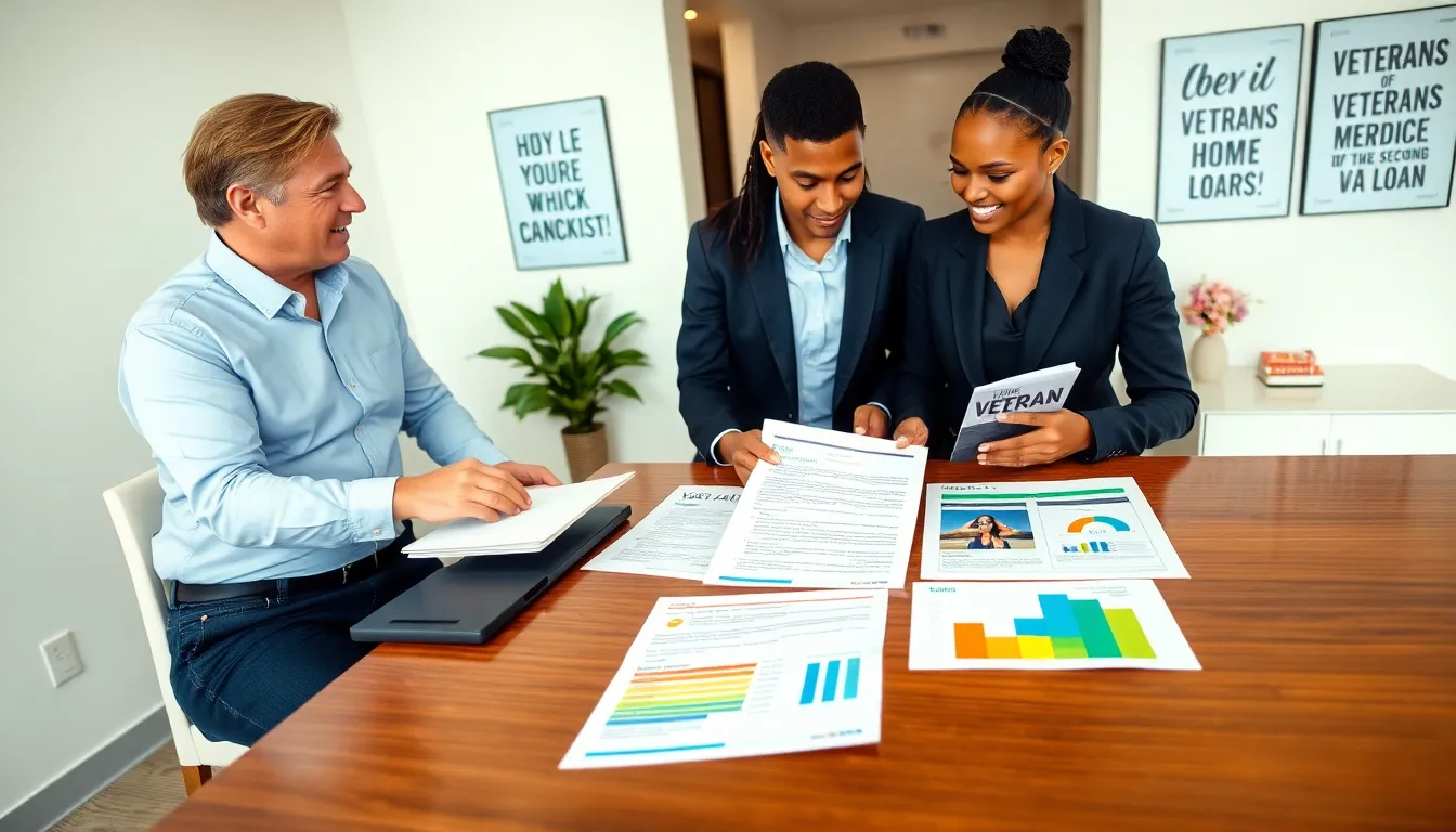consultant advising a couple on buying a second home with a VA loan.