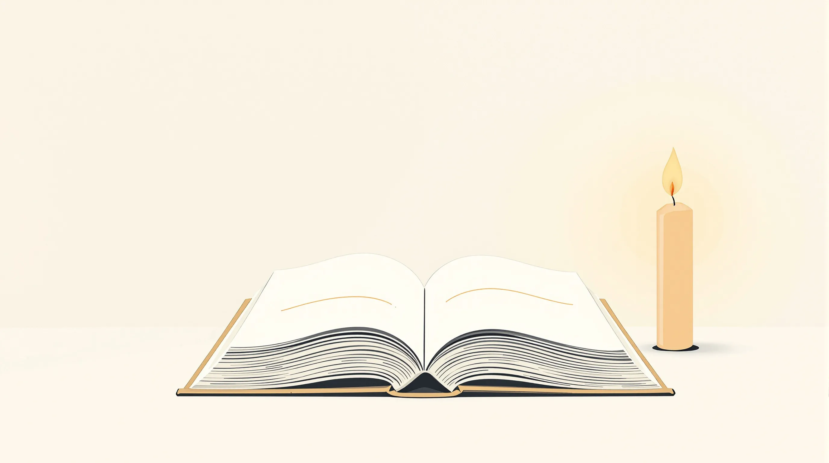 Open book with handwritten message and single candle on neutral background.