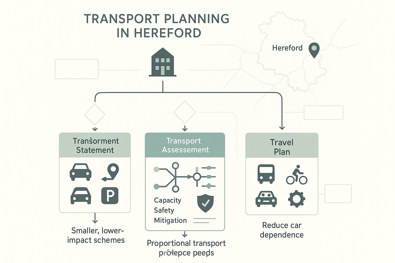 Decision tree showing when transport statement, assessment, or travel plan is needed.
