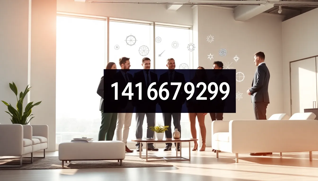 diverse professionals discussing the significance of the number 14166739279.