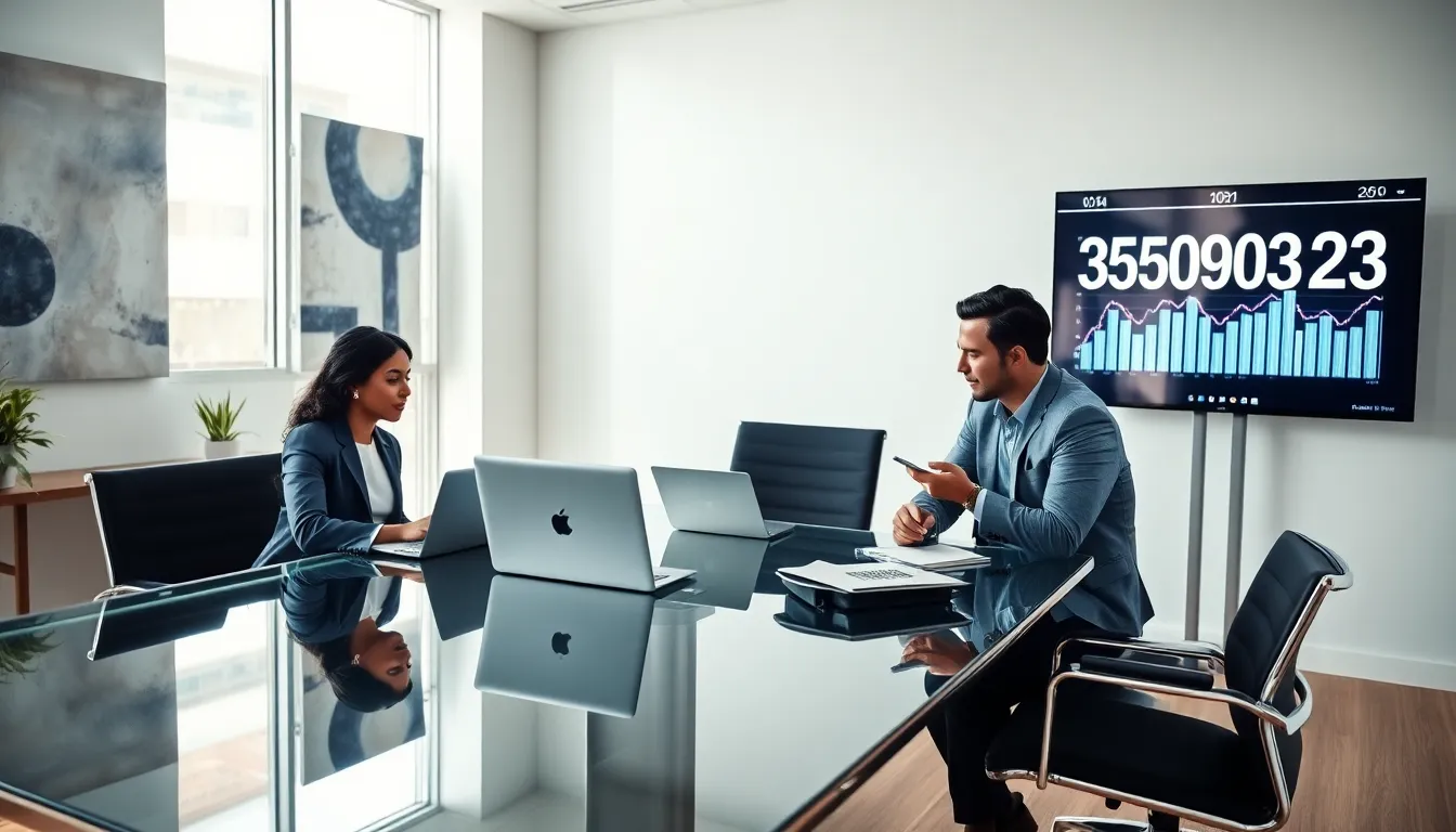 diverse professionals collaborating in a modern office setting.