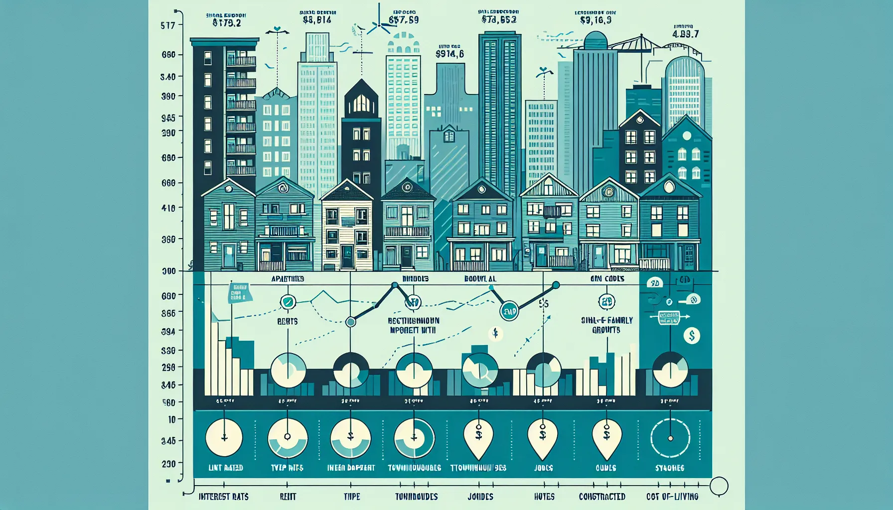 illustration showing Pleasant Hill rent trends by property type and recent market factors
