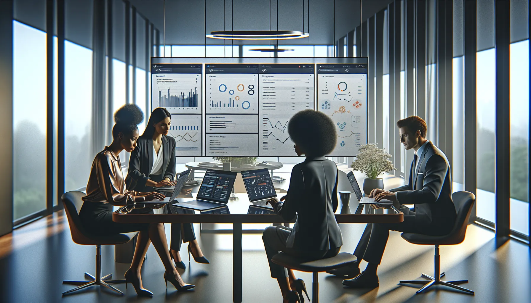 diverse team using Endbugflow software in a modern office.