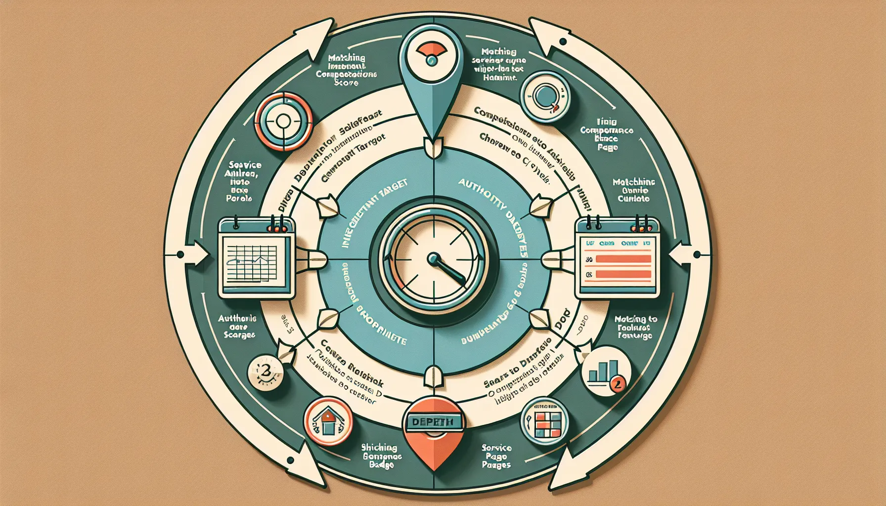 Triangular cycle of SEO pitfalls and fixes for UK keyword analysis.