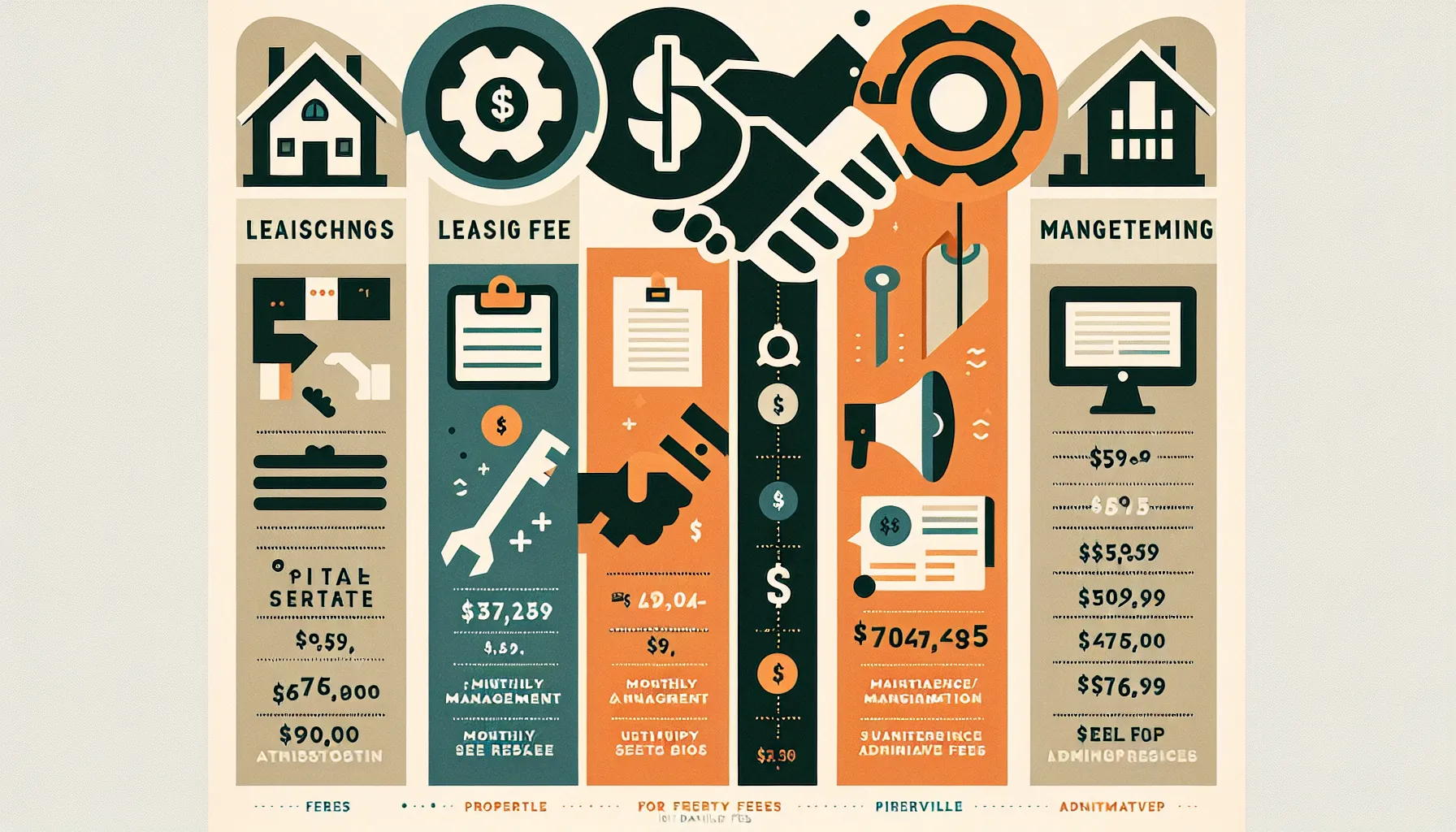 infographic showing types of property management fees in Danville