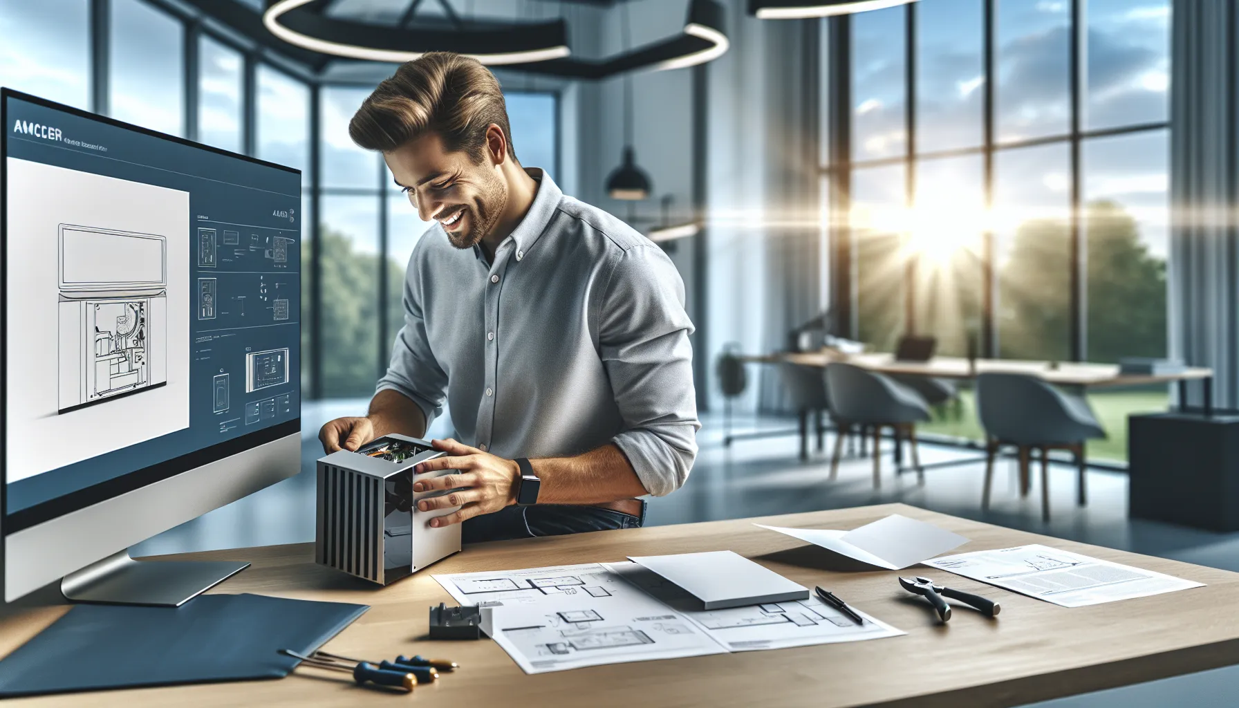 Technician installing the 651ZC00014 in a modern workspace.