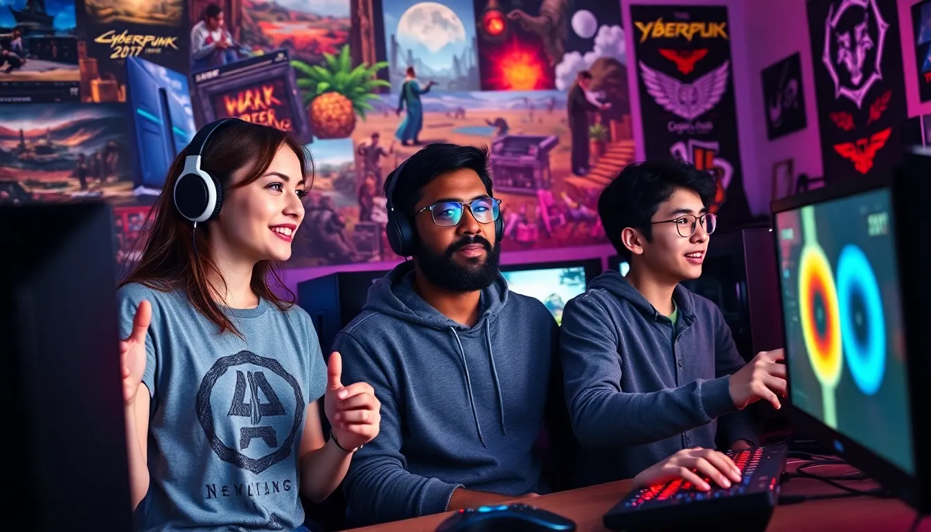 gamers experiencing the evolution of PC gaming in a modern setup.
