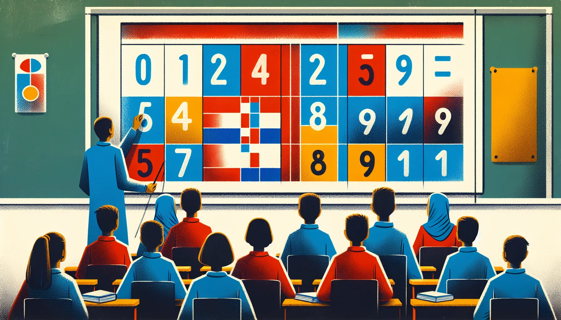 A numbers chart showcasing even and odd numbers in a teaching setting.