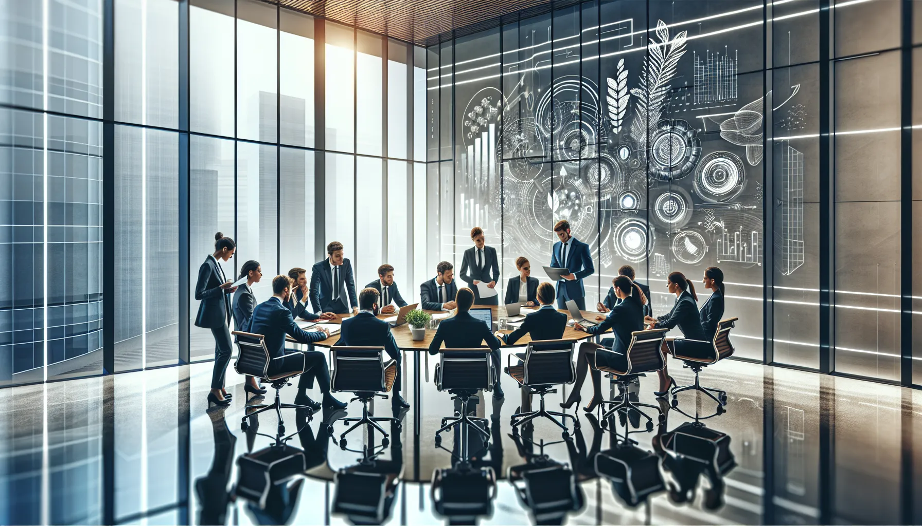 diverse team discussing challenges in a modern office setting.