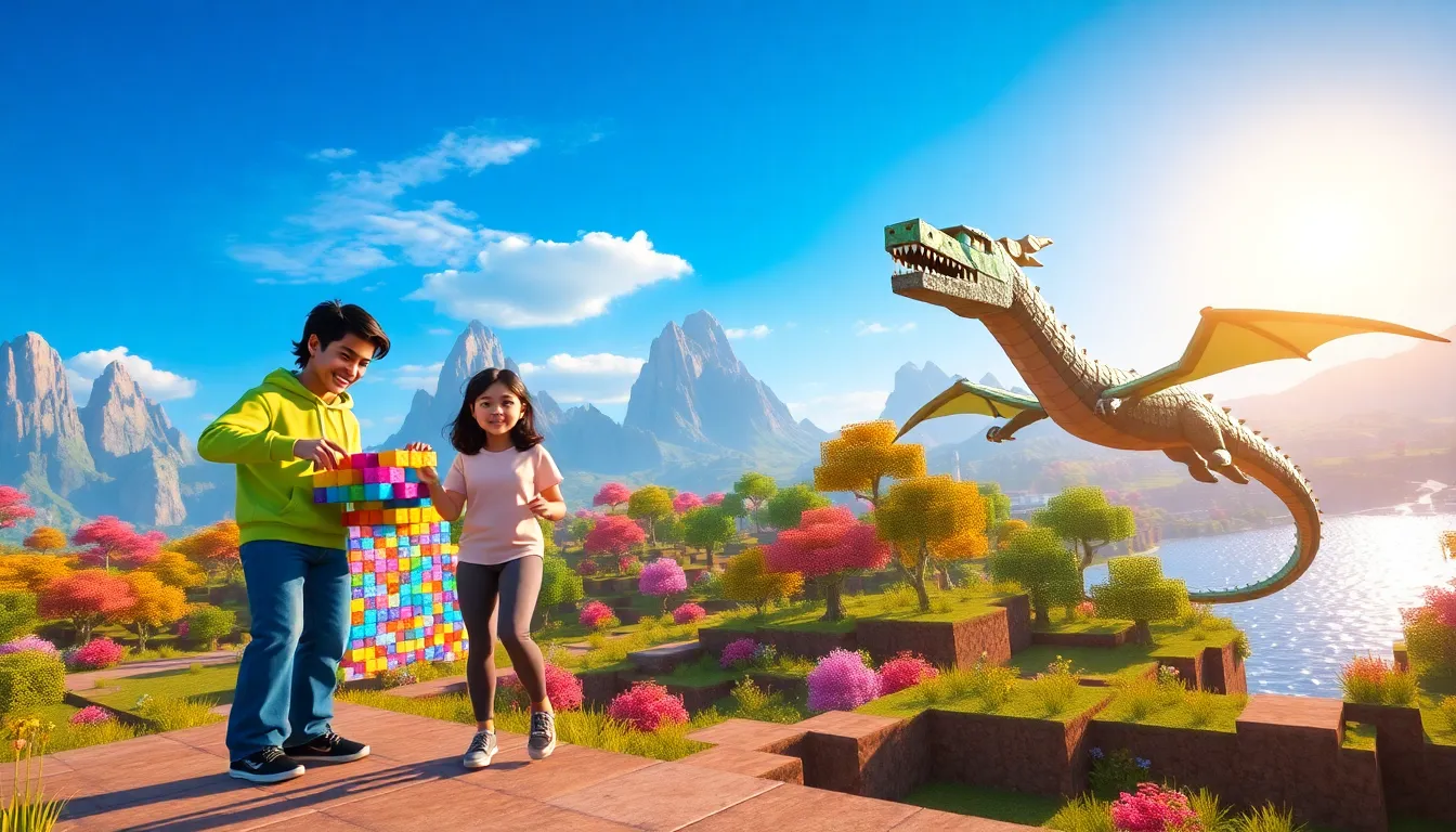 players building in Minecraft's latest update with colorful landscapes.