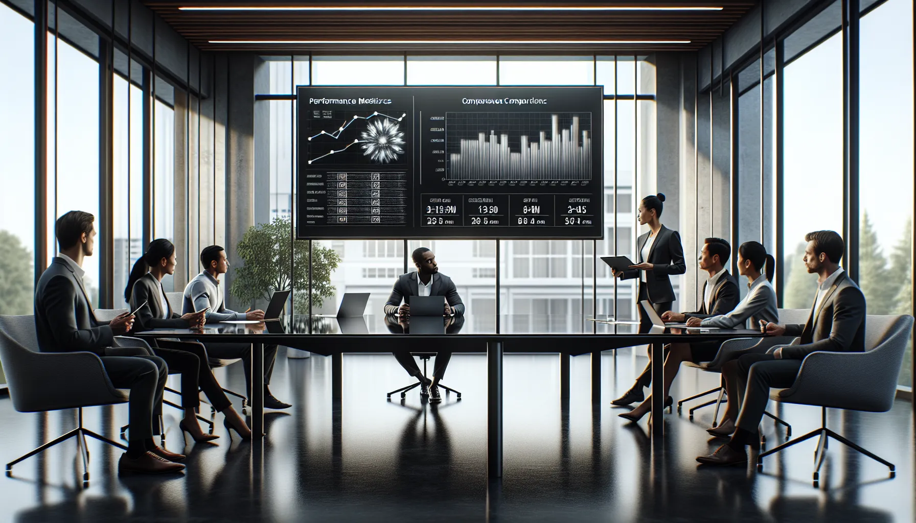professionals analyzing the performance of 2CRB9056 model in a modern office.