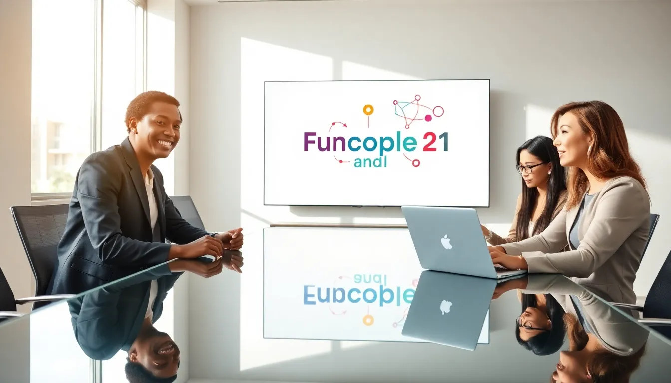 diverse professionals collaborating in a modern workspace.