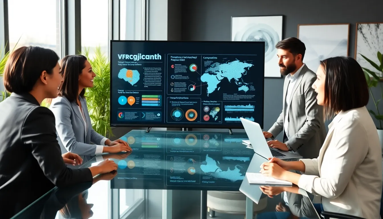 diverse professionals collaborating on Vfrcgjcnth concepts in a modern office.