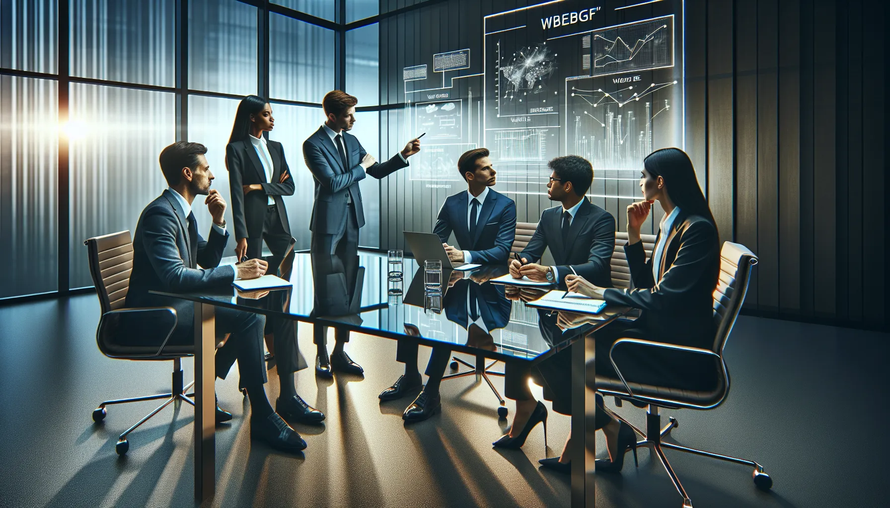 professionals discussing Wbegpf in a modern conference room setting.