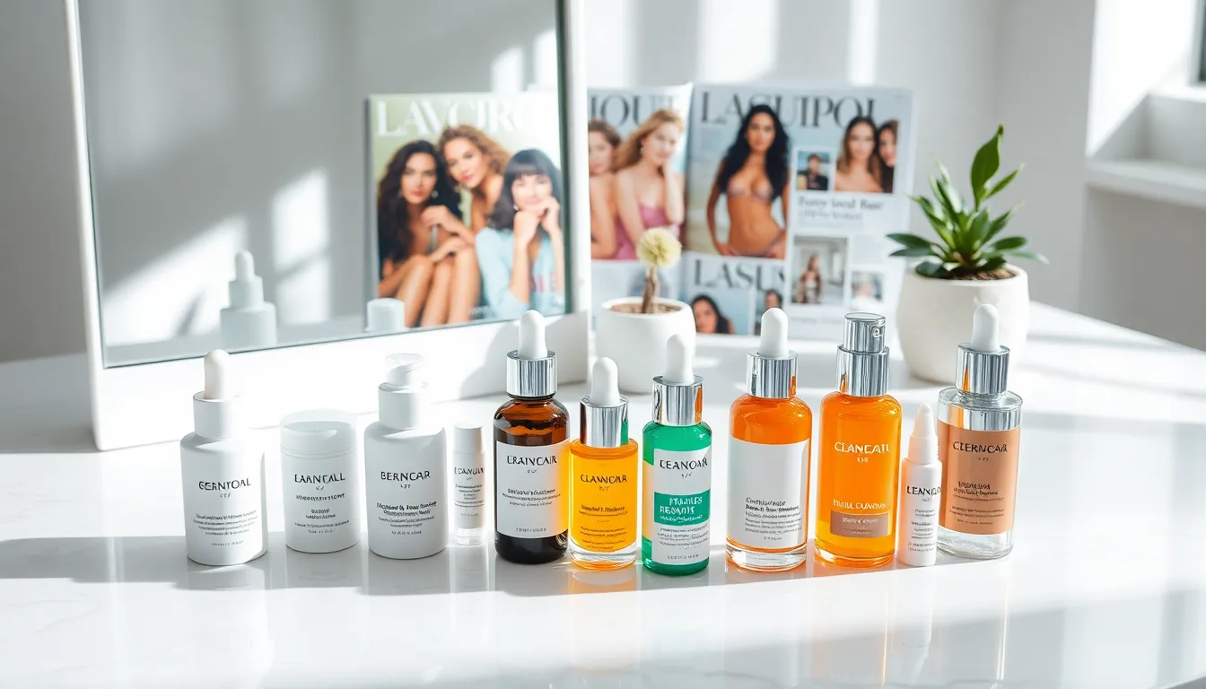 high-end skincare products associated with celebrity routines.