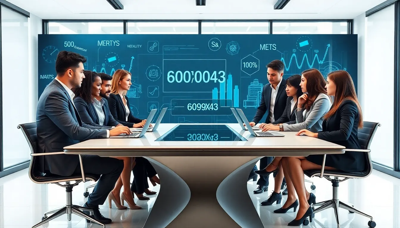 diverse professionals discussing the 6090X43 framework in a modern office.