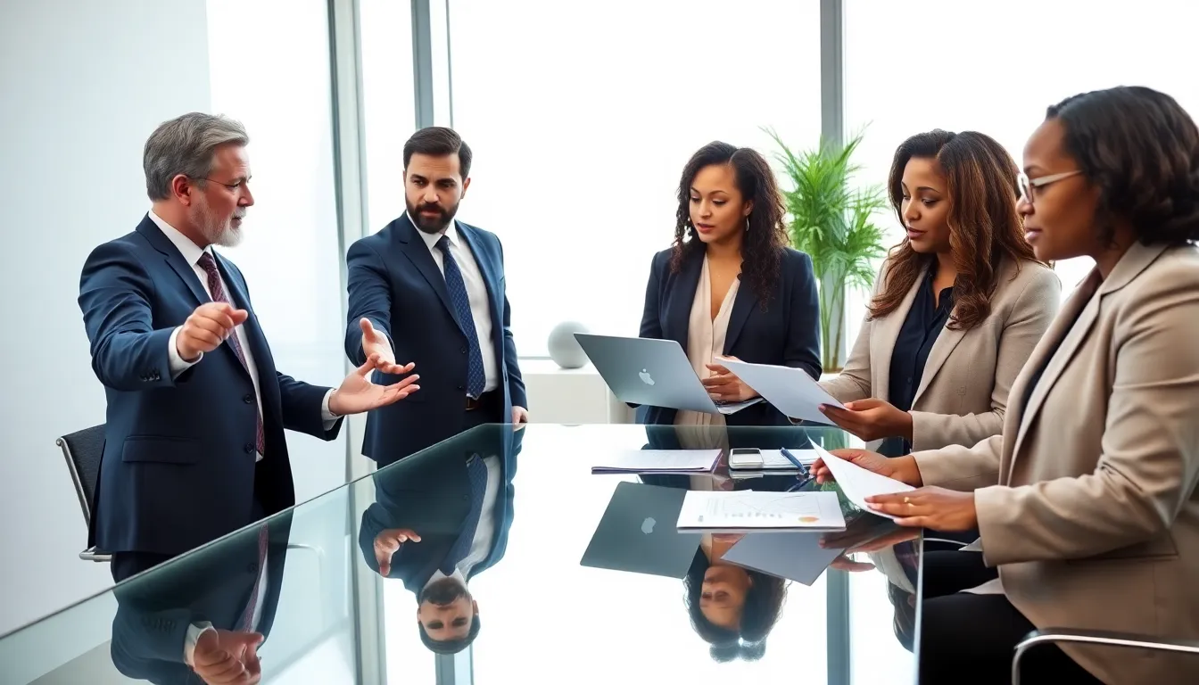 diverse accountants collaborating in a modern office setting.