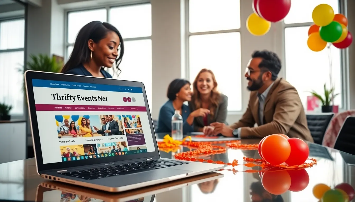 diverse team collaborating on budget event planning in a modern office.