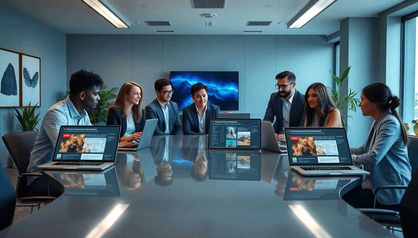 diverse professionals collaborating in a modern office about CK2Generator.com.