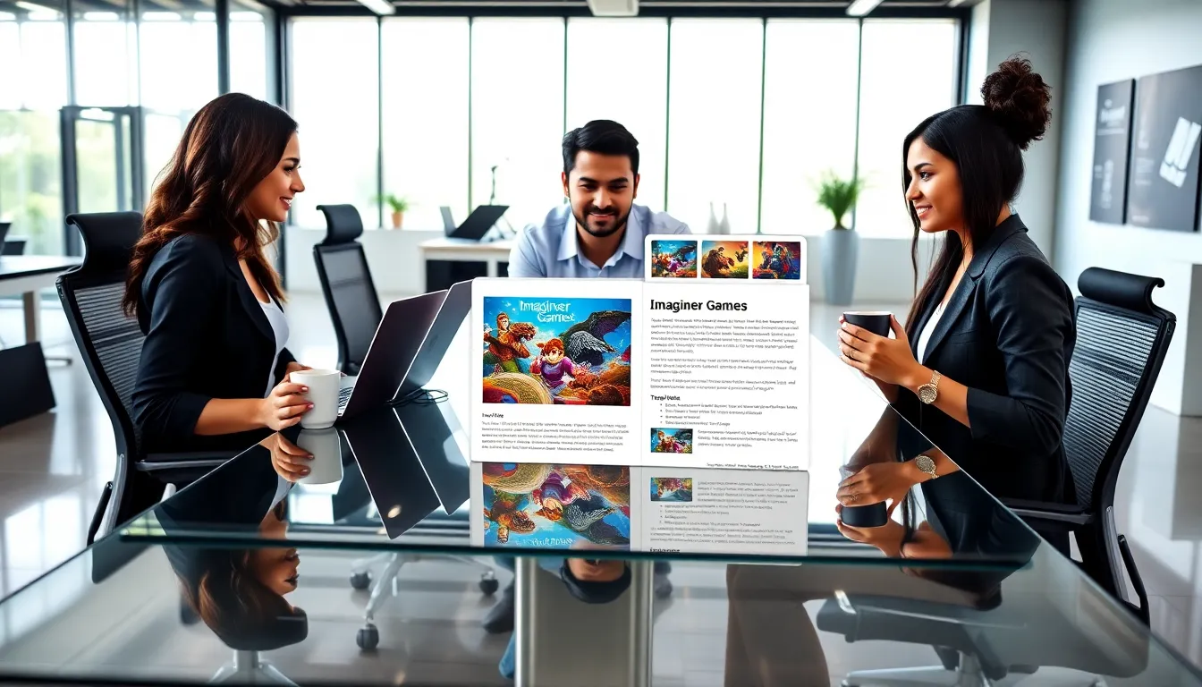 diverse team working on email communication in a modern office.