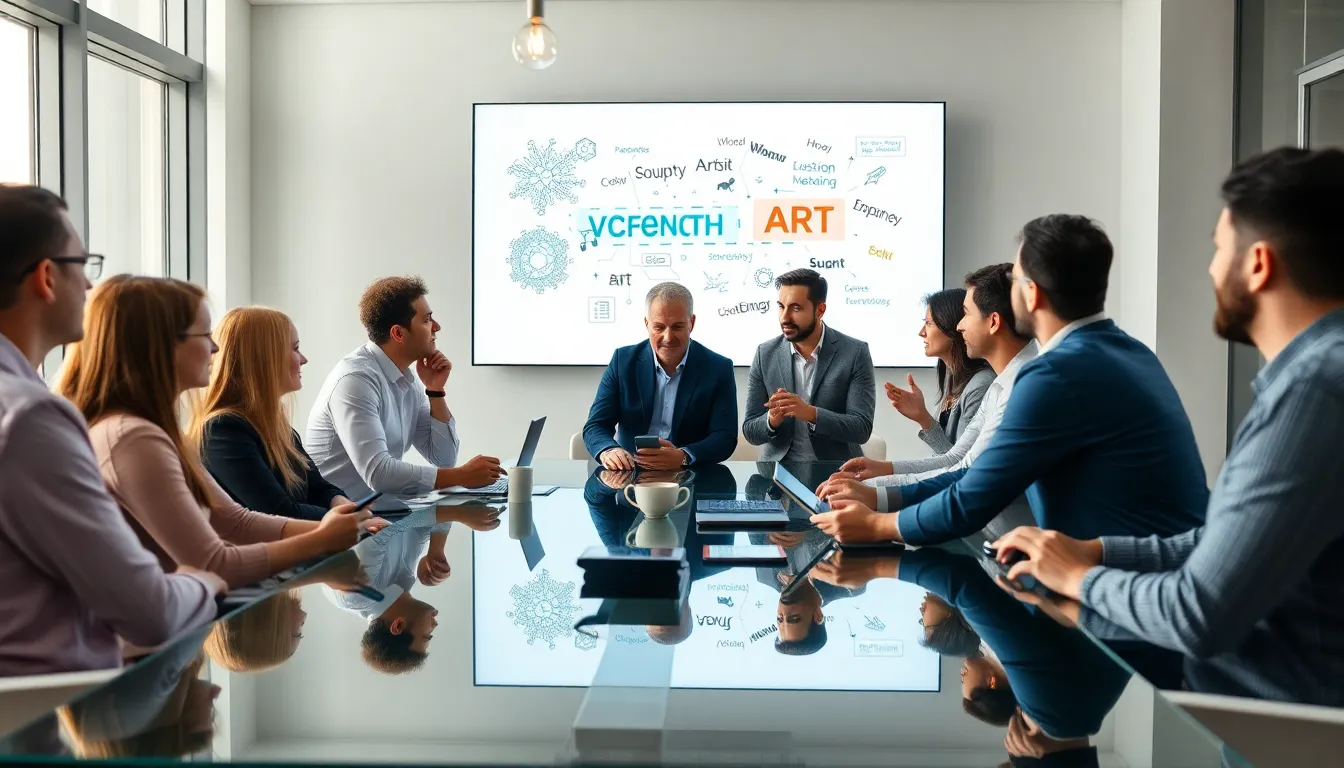 professionals collaborating on the vfrcgjcnth concept in a modern office.