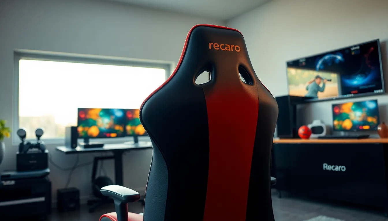 a stylish Recaro gaming chair in a modern gaming setup.