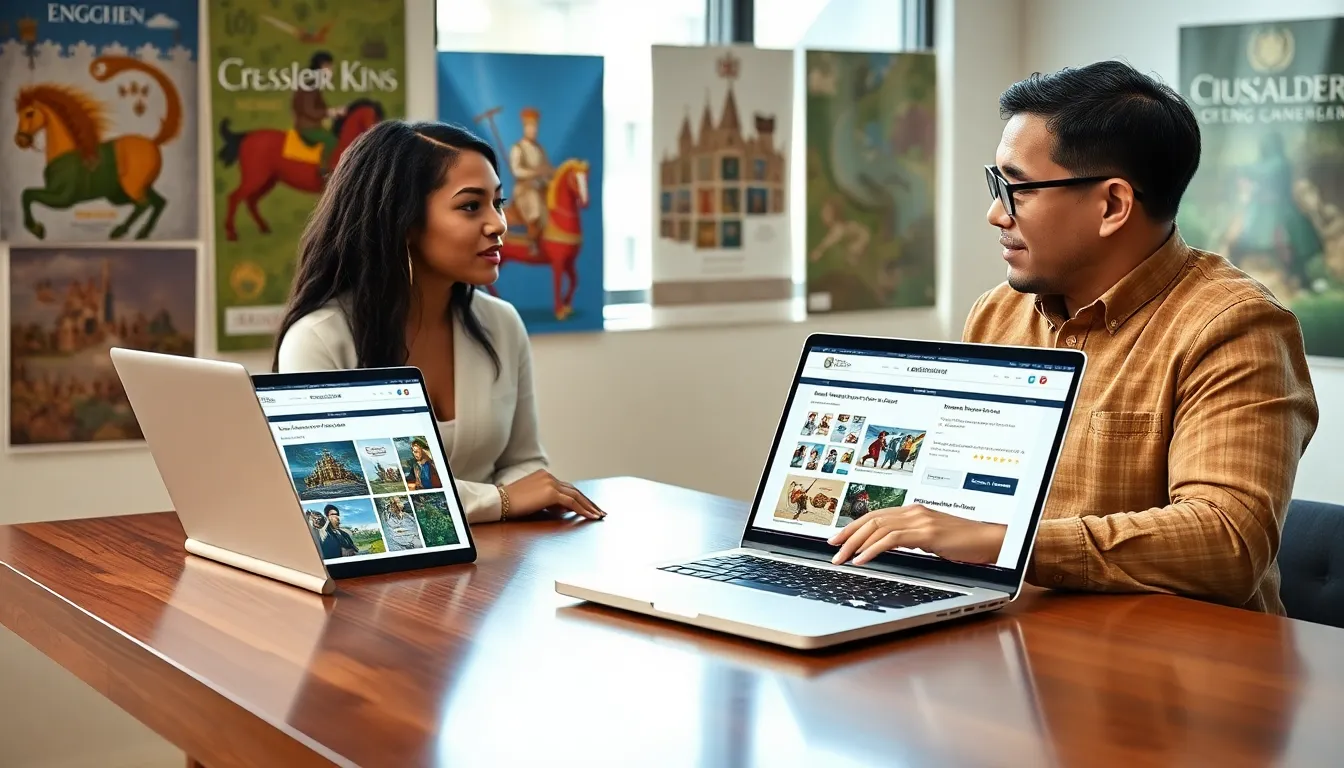 diverse professionals discussing gameplay at a modern workstation.