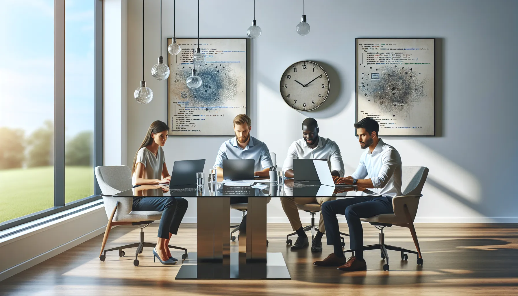 diverse team working together to fix Python errors in a modern office.