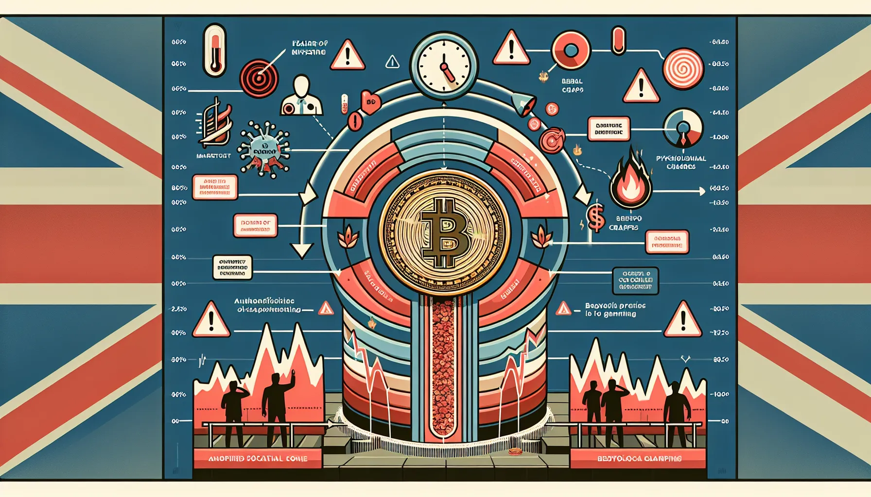 Cross-section diagram of hype-driven cryptocurrency coin characteristics and warning signs.