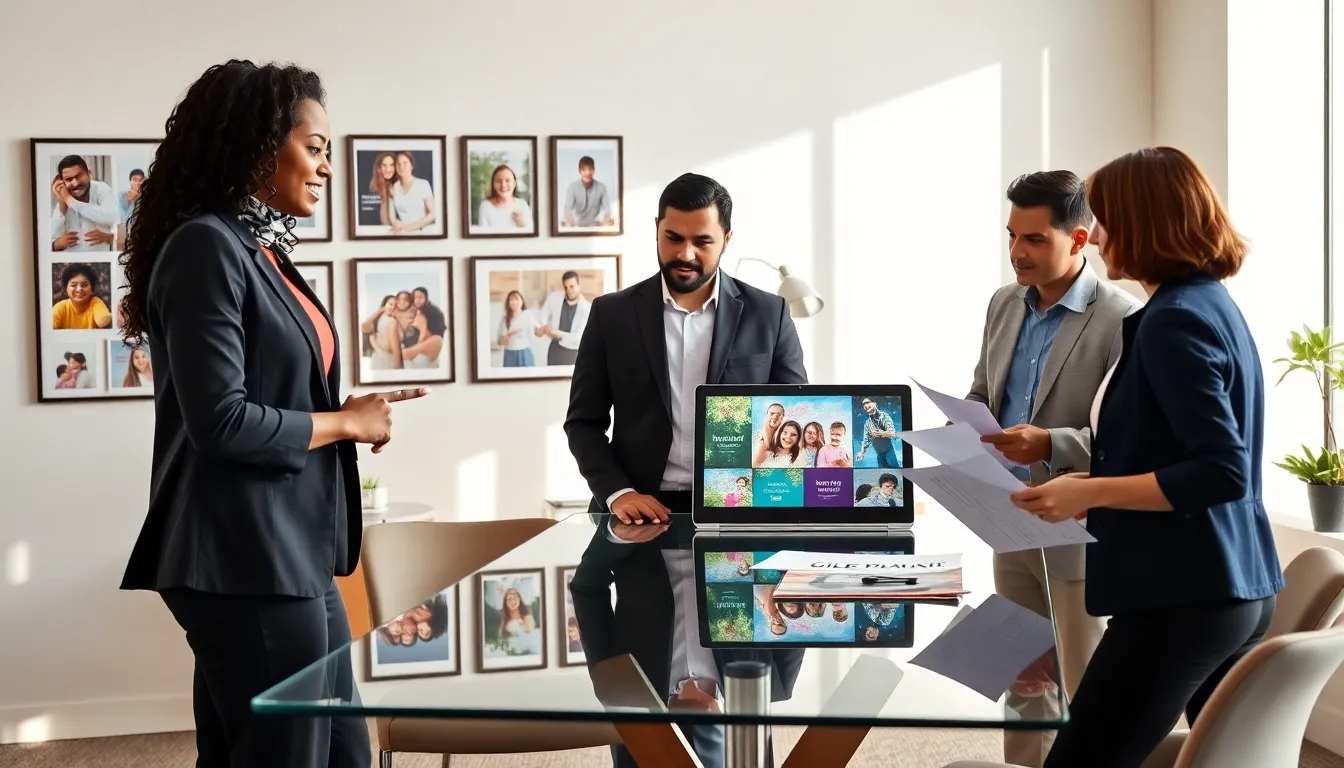 diverse team collaborating in a modern office celebrating everyday moments.