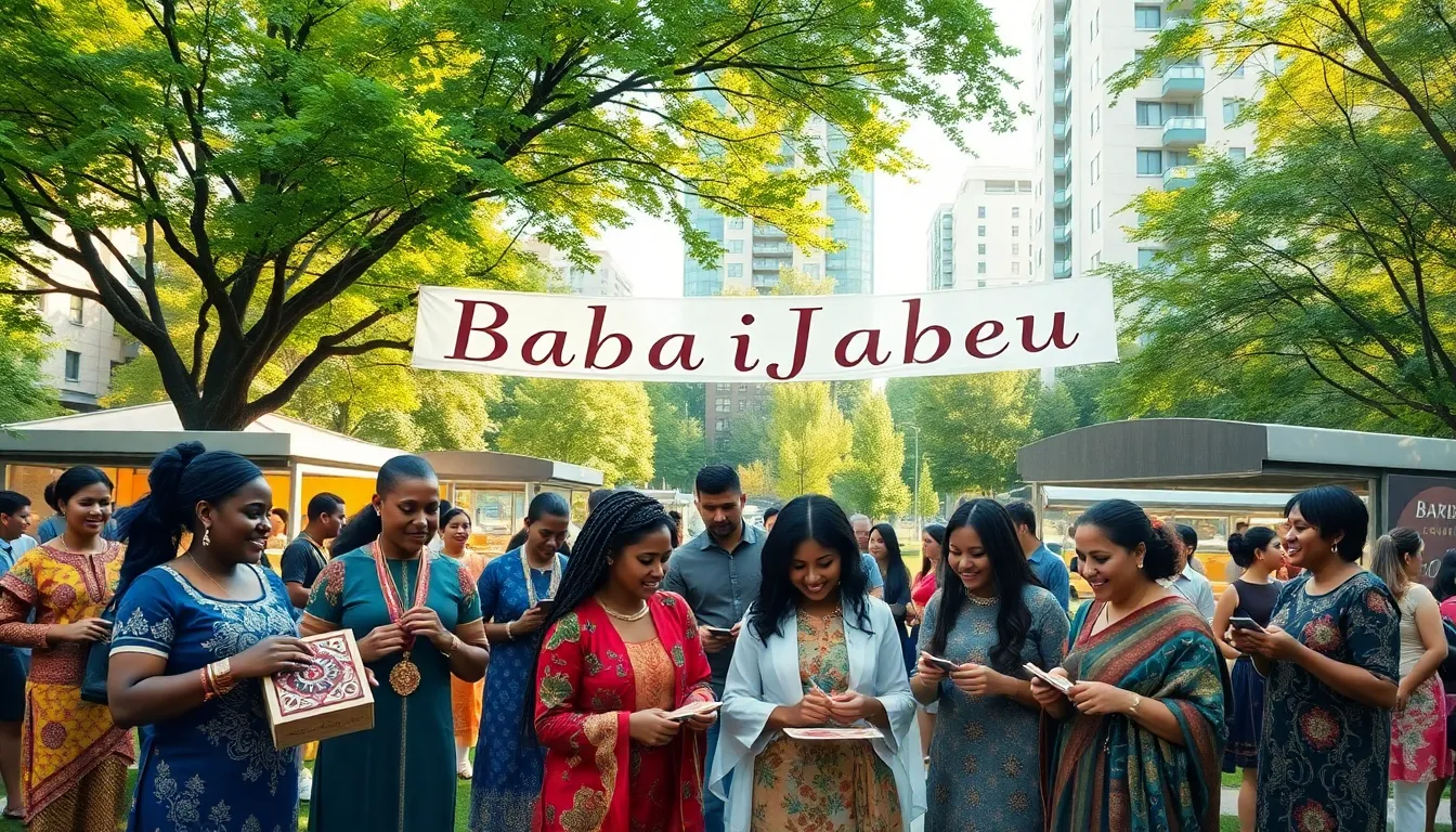 diverse community celebrating Babaijabeu in a park setting.