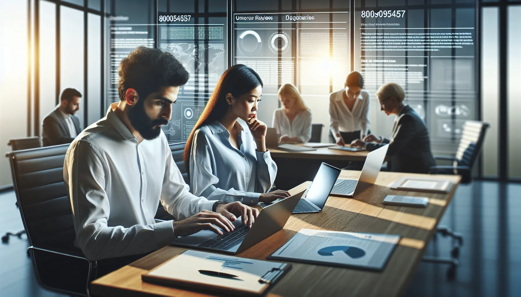 team analyzing data to verify caller authenticity.