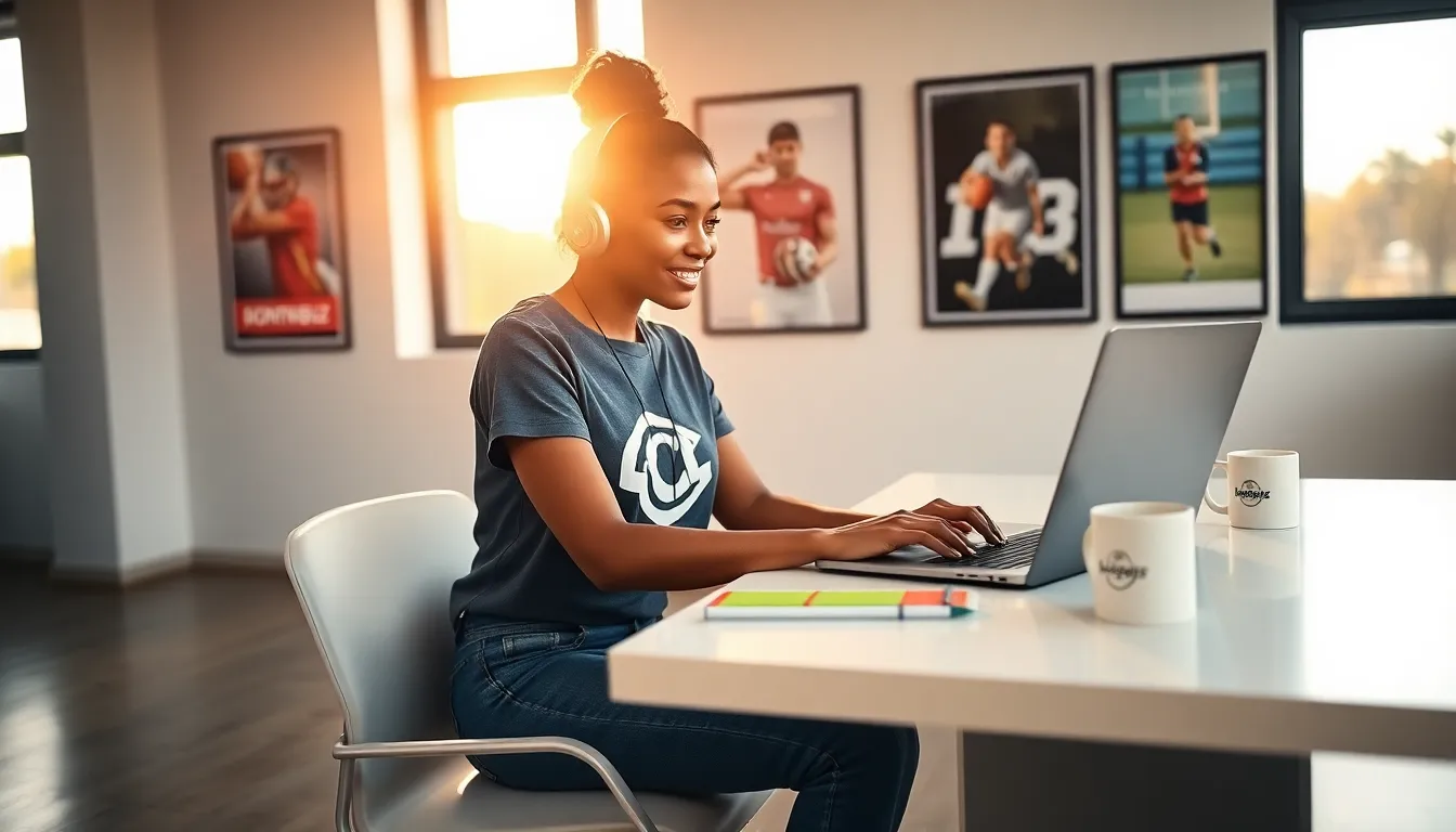 a young woman working at a desk, representing a contact us page.