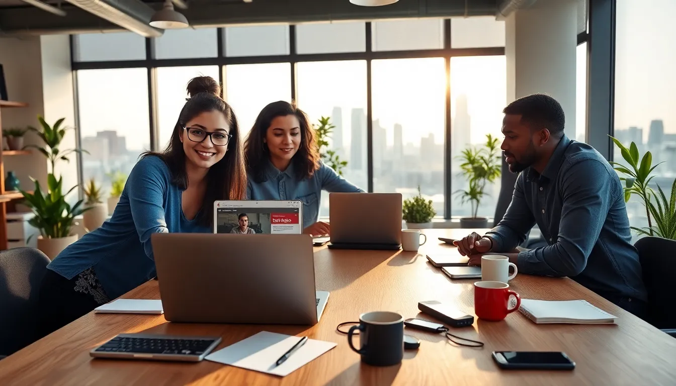 diverse team collaborating on Redwebzine Java in a modern office.
