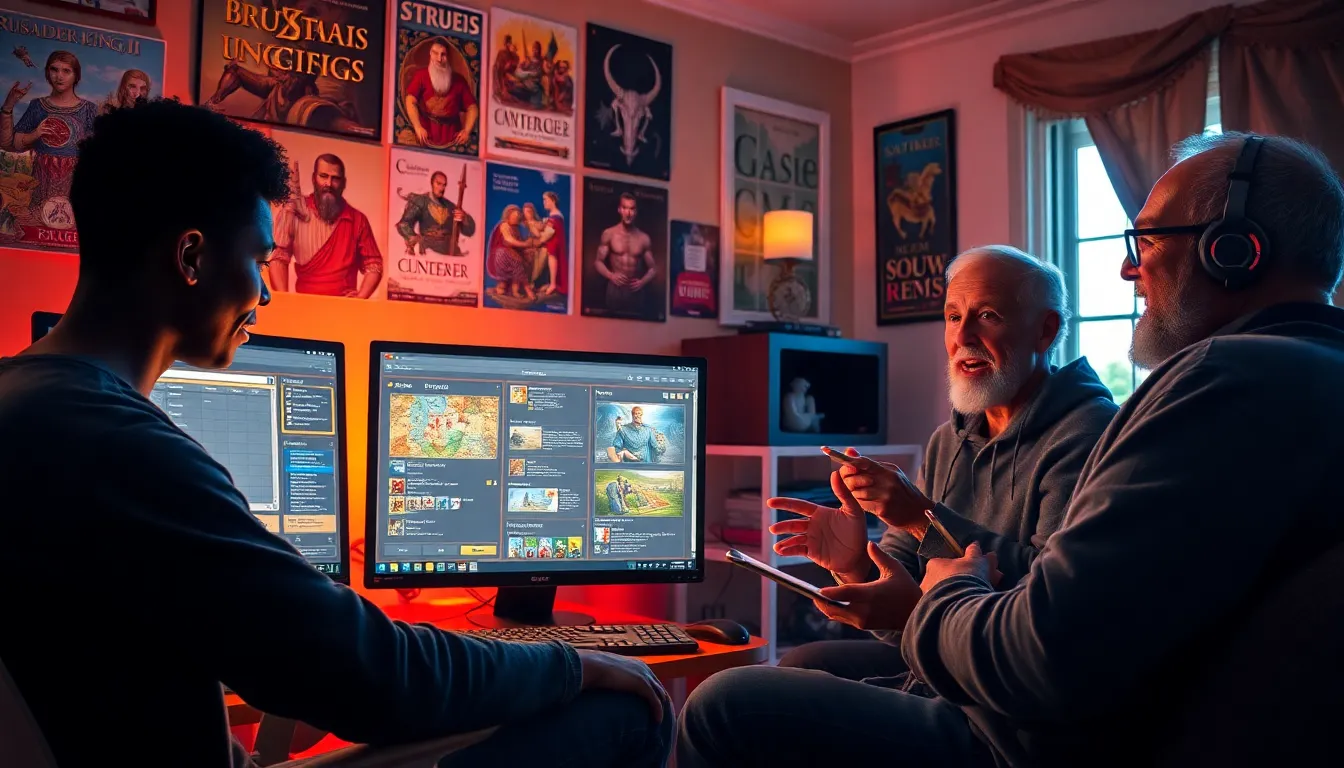 a group of gamers creating characters inspired by the CK2 generator.