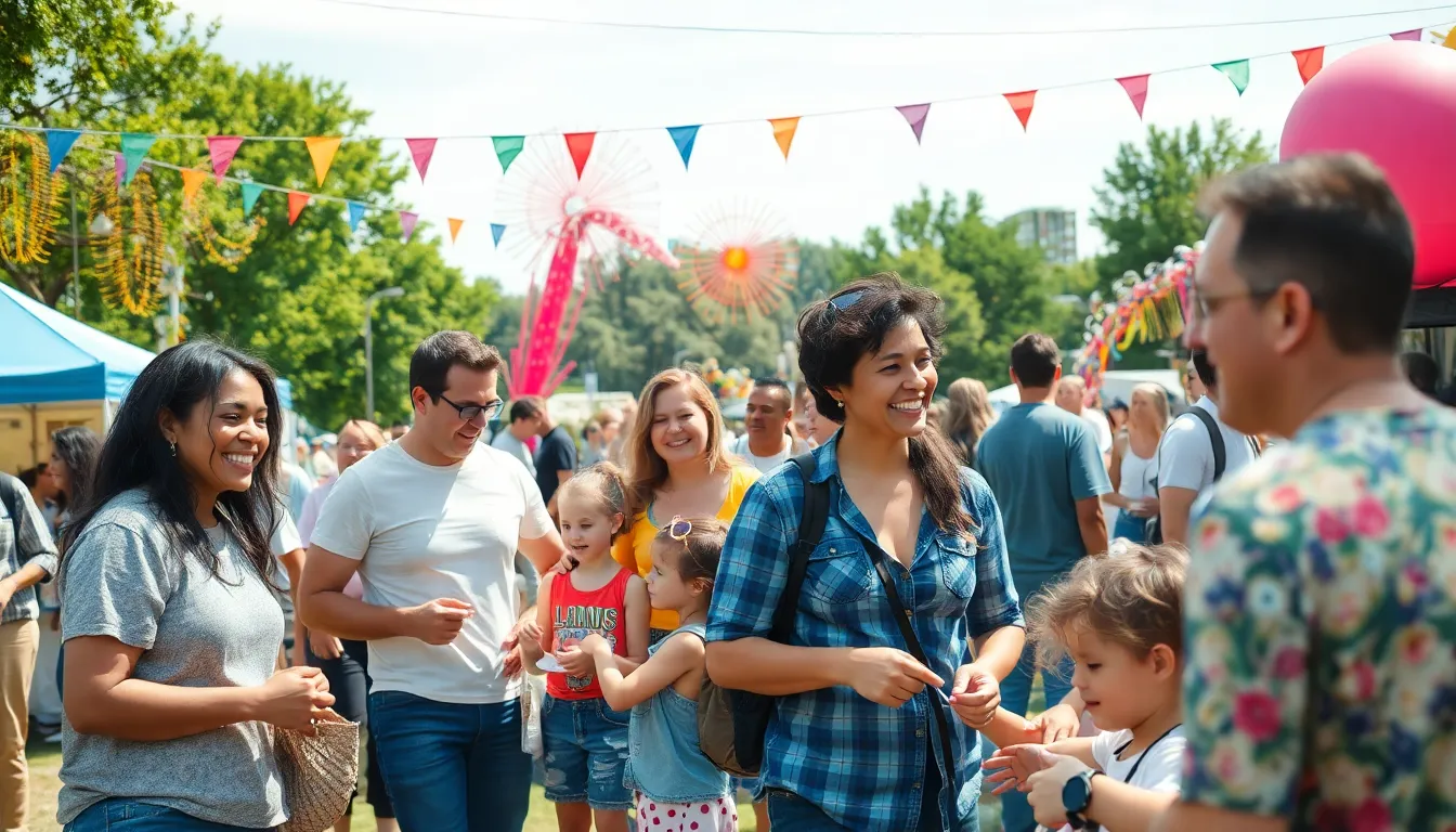 community event with diverse people enjoying an outdoor gathering.