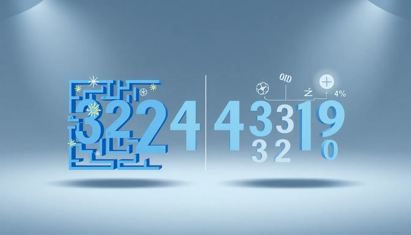 Infographic interpreting the number 3274743319 in a modern style.