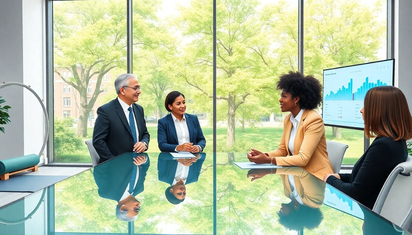 diverse professionals collaborating in a bright, modern office.