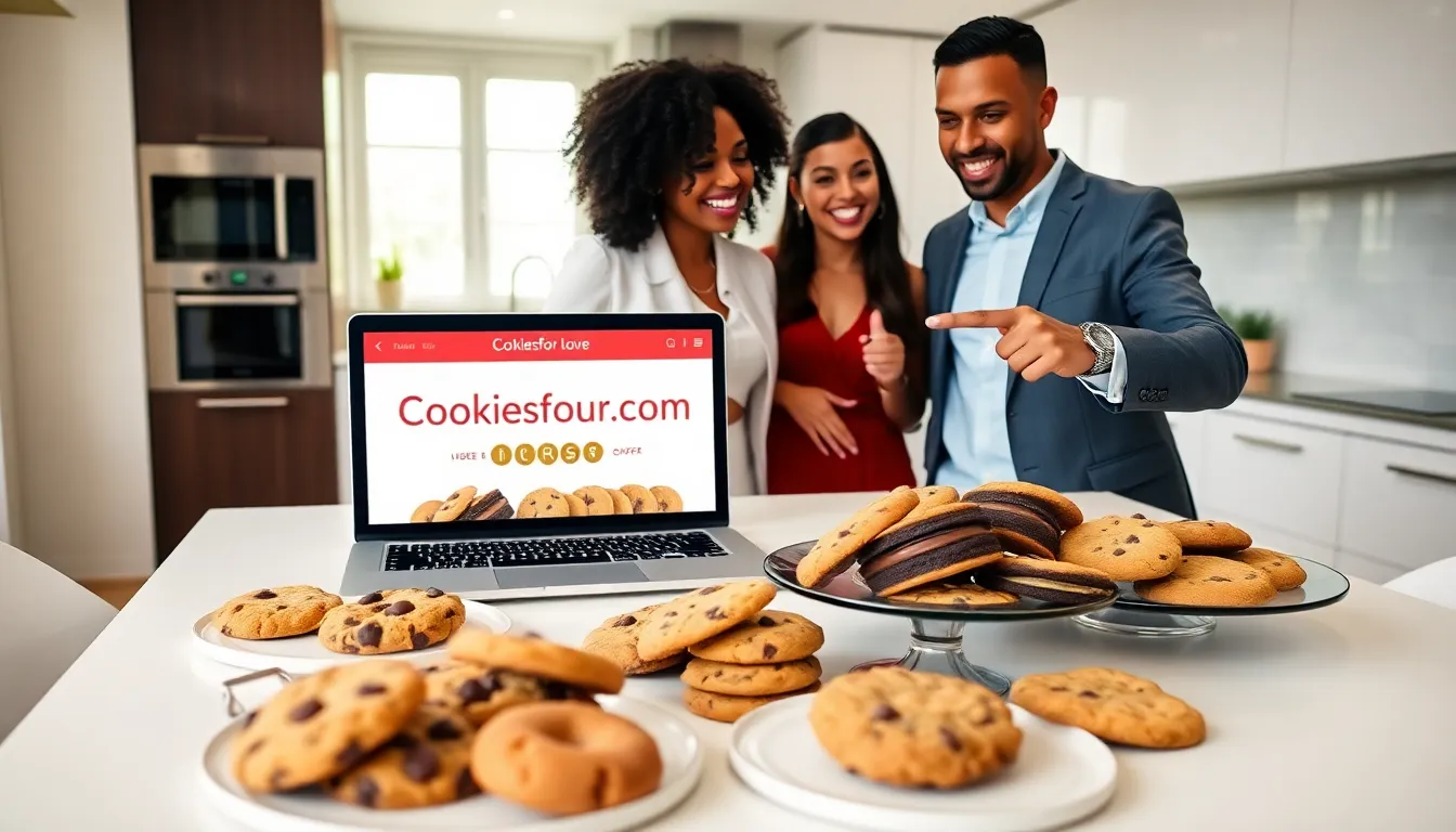 diverse team discussing cookies at a modern workspace.