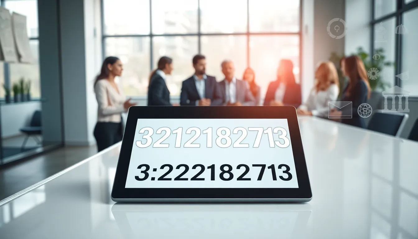 Workspace featuring a diverse team discussing the significance of a number.