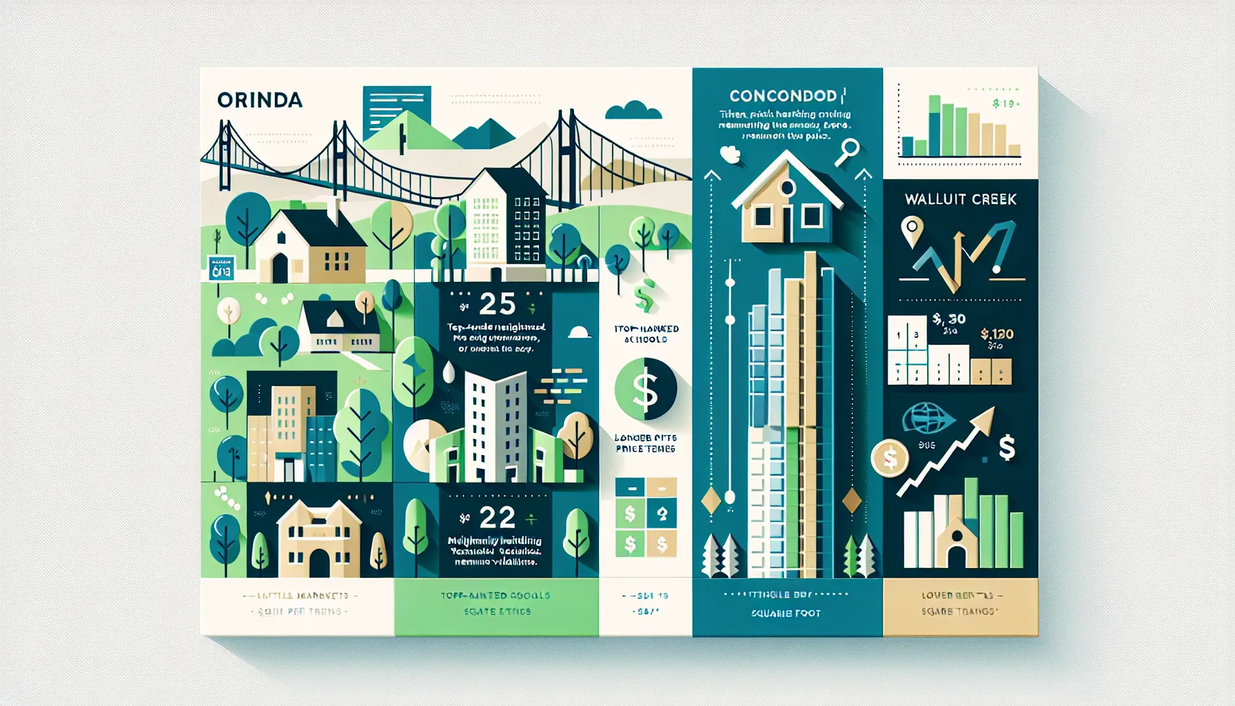 comparison chart of Orinda and neighboring cities’ rental market features