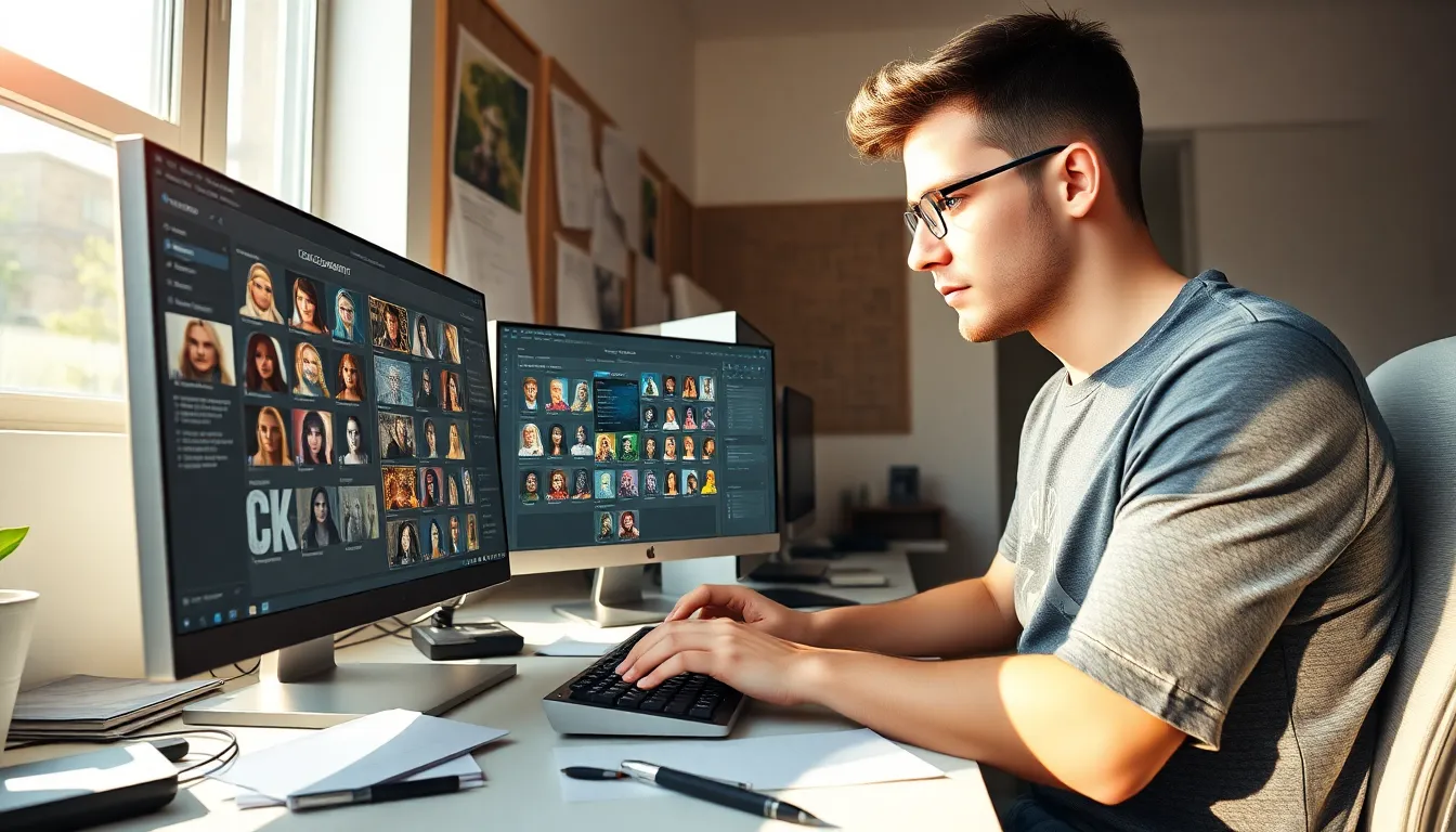 A young man using CK2Generator to create characters for Crusader Kings II.