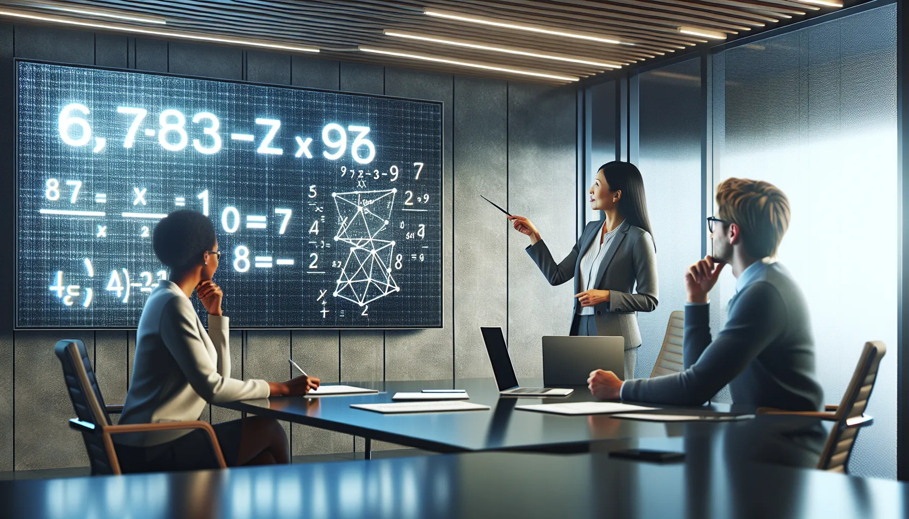 diverse group discussing multiplication strategies in a modern classroom.