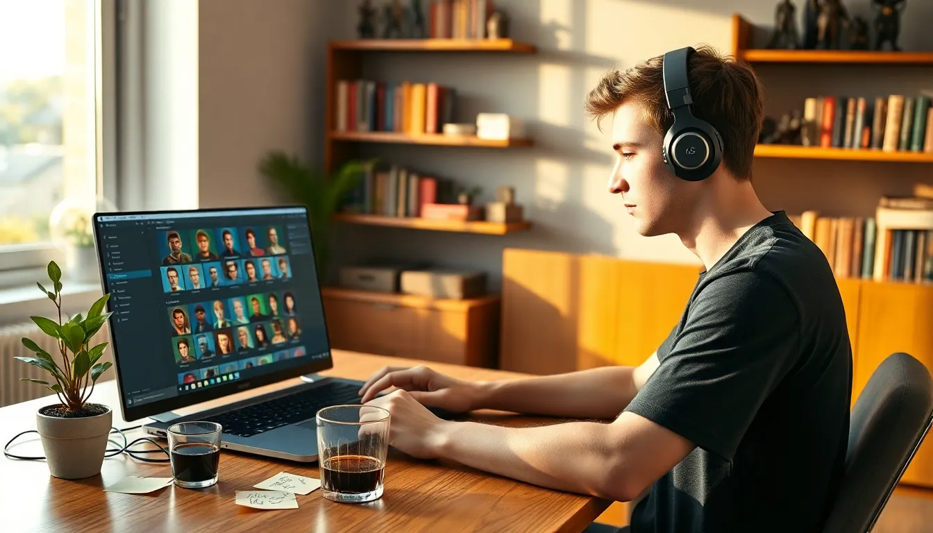 A young designer using CK2Generator software in a modern office.