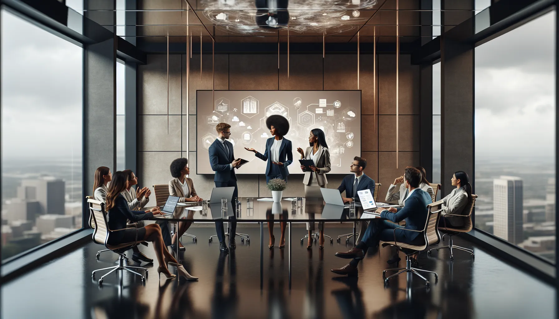 diverse team discussing challenges of Sgvdebs in a modern conference room.