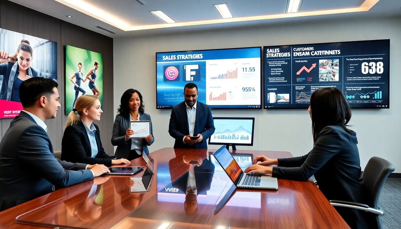 diverse team in a corporate fitness sales training session.
