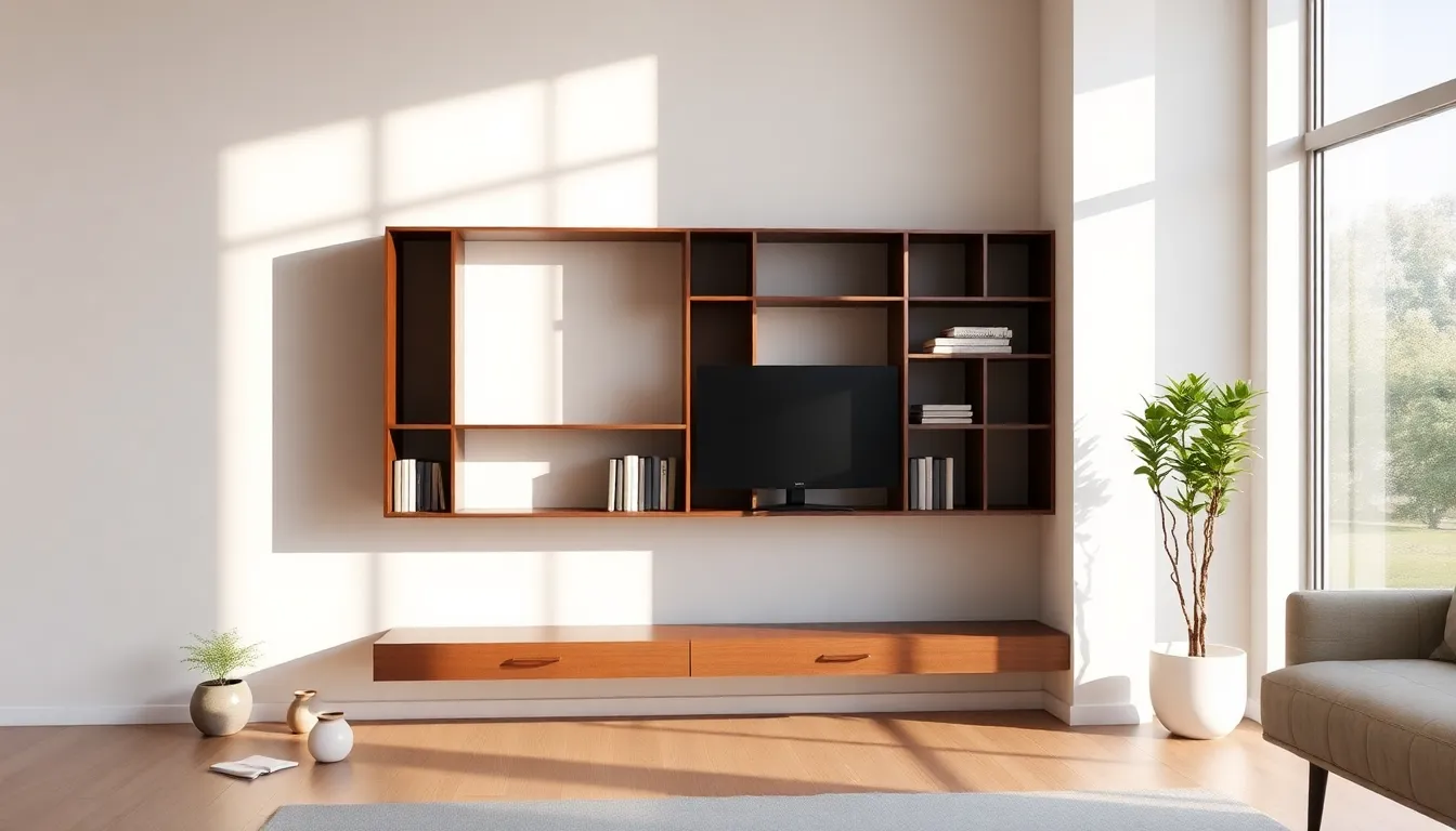 modern shelving unit demonstrating dimensions of 96x46x33 inches in a stylish setting.